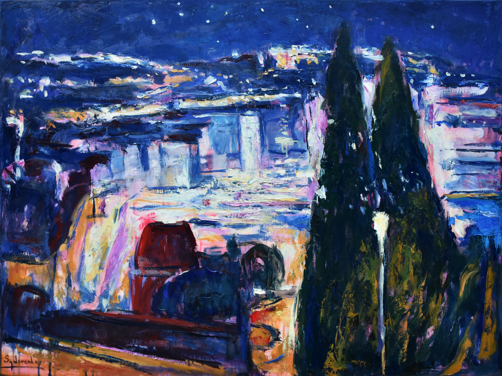 «Cannes. Nocturne», huile sur toile, 116x89 cm, 2025
