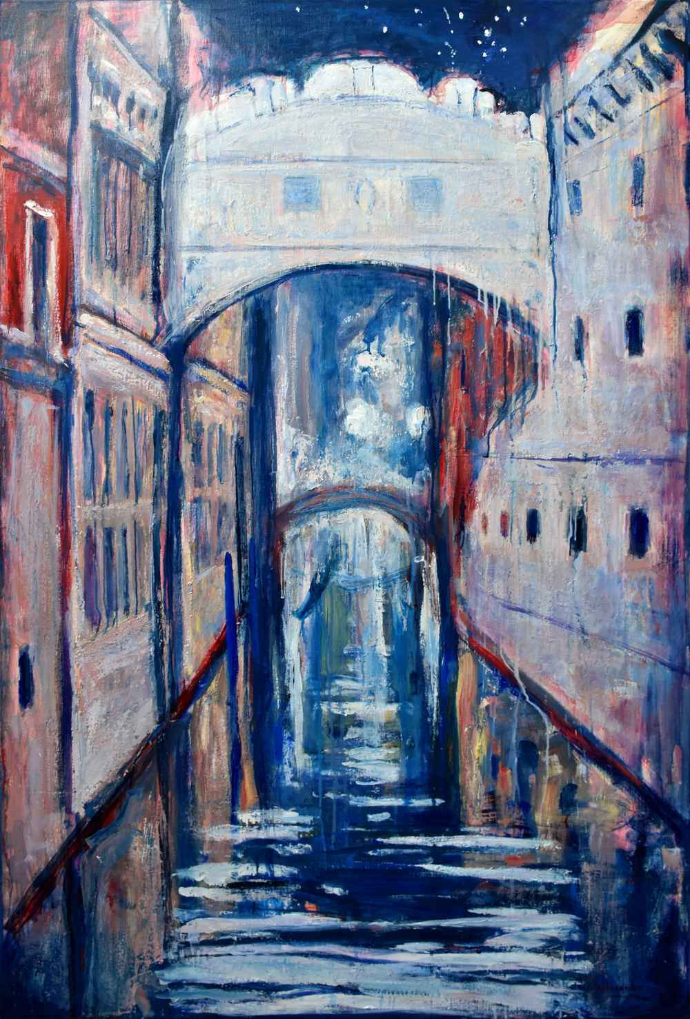 «La nuit. Venise», huile sur toile, 150x100 cm, 2025