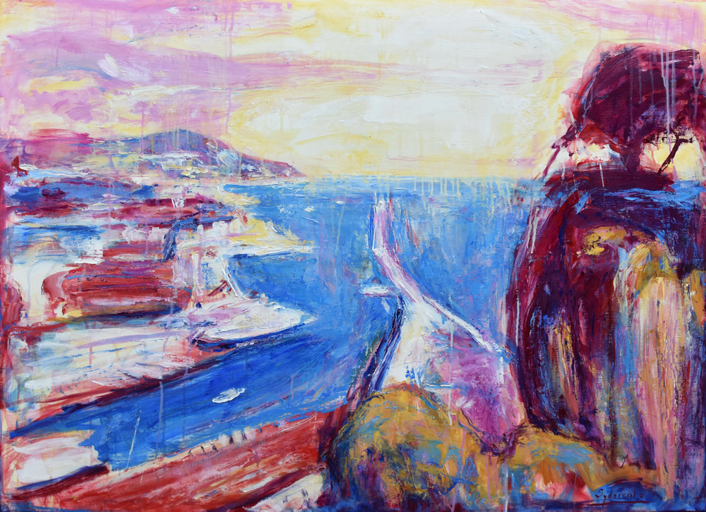 «Port de Nice», huile sur toile, 116x89 cm, 2025