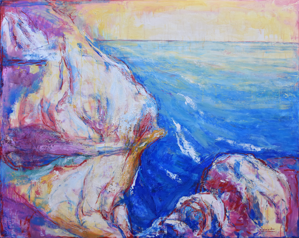 «Roquebrune», huile sur toile, 120x100 cm, 2025