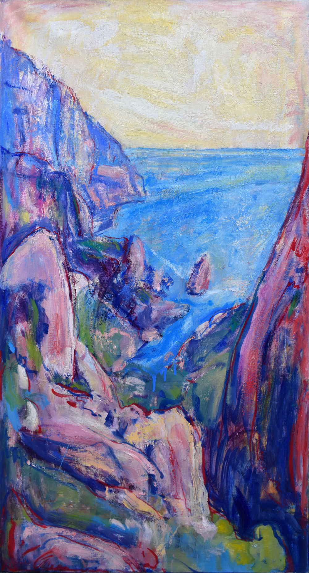 «Calanque», huile sur toile, 120x60 cm, 2026